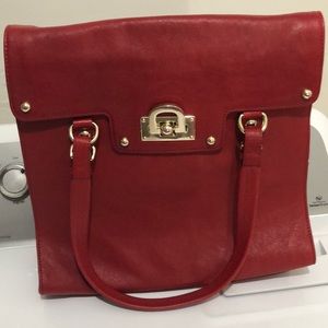 DKNY red leather purse never used
